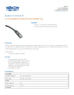 Tripp Lite N125-010-GY Specification Sheet preview