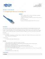 Tripp Lite N201-001-BL Specification Sheet preview