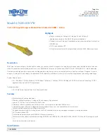 Tripp Lite N201-010-YW Specification Sheet preview