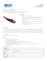 Preview for 1 page of Tripp Lite N201-020-RD Specification Sheet