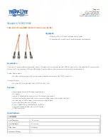 Tripp Lite N302-15M Specification Sheet preview