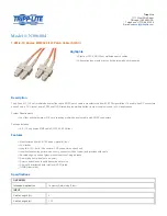 Tripp Lite N306-004 Specification Sheet preview