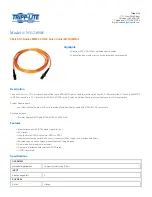 Tripp Lite N312-05M Specification Sheet preview