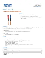 Tripp Lite N316-02M Specification Sheet preview