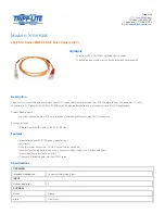 Tripp Lite N316-04M Specification Sheet preview