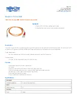 Tripp Lite N316-10M Specification Sheet preview