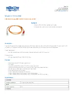 Tripp Lite N316-20M Specification Sheet preview