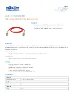 Tripp Lite N320-02M-RD Specification Sheet preview