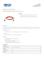 Предварительный просмотр 1 страницы Tripp Lite N320-03M-RD Specification Sheet