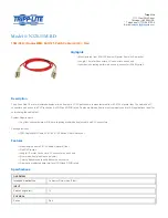 Tripp Lite N320-15M-RD Specification Sheet preview