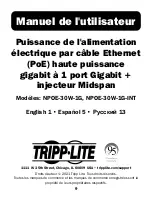 Предварительный просмотр 9 страницы Tripp Lite NPOE-30W-1G Owner'S Manual