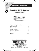 Preview for 1 page of Tripp Lite OmniVS OMNIVS1500 Owner'S Manual