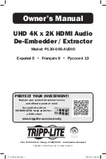 Tripp Lite P130-000-AUDIO Owner'S Manual preview