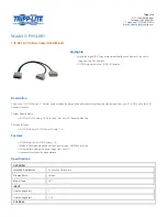 Tripp Lite P560-025 Specification Sheet preview