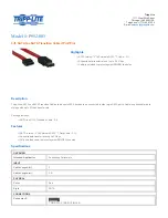 Tripp Lite P952-003 Specification Sheet предпросмотр