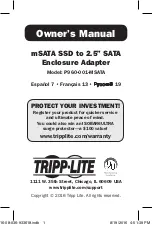 Предварительный просмотр 1 страницы Tripp Lite P960-001-MSATA Owner'S Manual