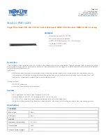 Preview for 1 page of Tripp Lite PDU1420T Specification Sheet