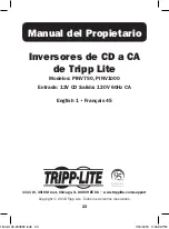 Preview for 23 page of Tripp Lite PINV1000 Owner'S Manual