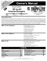 Предварительный просмотр 1 страницы Tripp Lite PowerVerter 200712159 Owner'S Manual