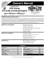 Preview for 1 page of Tripp Lite PowerVerter APS Series Owner'S Manual