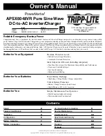 Preview for 1 page of Tripp Lite PowerVerter APSX6048VR Owner'S Manual