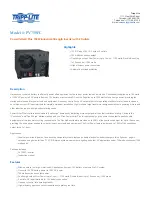 Tripp Lite PowerVerter Plus Inverter PV750FC Specification Sheet preview