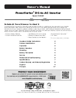 Tripp Lite PowerVerter PV700HF Owner'S Manual предпросмотр