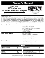 Tripp Lite PowerVerter RV1012UL Owner'S Manual предпросмотр