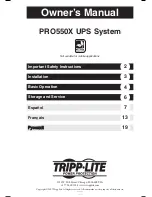 Preview for 1 page of Tripp Lite PRO550X Owner'S Manual