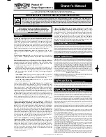 Preview for 1 page of Tripp Lite Protect It! 200407148 Owner'S Manual