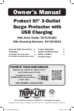 Tripp Lite Protect It! TLP310USBC Manual preview