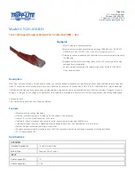 Tripp Lite Red Cat6 Snagless Patch Cable N201-010-RD Specifications предпросмотр