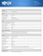 Preview for 2 page of Tripp Lite RS-1215 Specifications