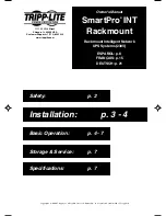 Tripp Lite SMART INT 1400 RM Owner'S Manual preview