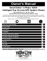 Tripp Lite SmartOnline 3-Phase 10kVA Owner'S Manual preview