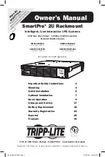 Tripp Lite SmartPro Rackmount SMX1000RT2U Owner'S Manual preview