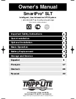 Tripp Lite SmartPro SLT SMX1050SLT Owner'S Manual preview