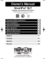 Preview for 1 page of Tripp Lite SmartPro SLT SMX1050SLT Owner'S Manual