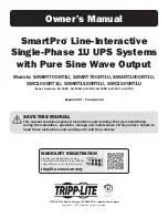 Preview for 1 page of Tripp Lite SmartPro SMART1000RT1U Owner'S Manual