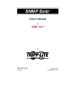 Tripp Lite SNMP Solo Owner'S Manual preview