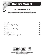 Preview for 1 page of Tripp Lite SU20KXFMRT4U Owner'S Manual