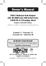 Preview for 1 page of Tripp Lite SYNX6058336 Owner'S Manual