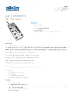 Preview for 1 page of Tripp Lite TLP1008TELTV Specifications