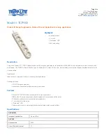 Preview for 1 page of Tripp Lite TLP51D Specification Sheet