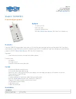 Preview for 1 page of Tripp Lite TLP808TEL Specifications