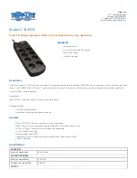 Preview for 1 page of Tripp Lite TLP82F Specifications