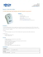 Preview for 1 page of Tripp Lite TRAVELCUBE Specifications