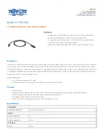 Предварительный просмотр 1 страницы Tripp Lite U021-003 Specification Sheet