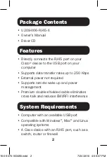 Предварительный просмотр 2 страницы Tripp Lite U209-006-RJ45-X Owner'S Manual