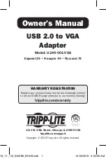 Предварительный просмотр 1 страницы Tripp Lite U244-001-VGA Owner'S Manual